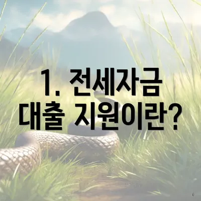 1. 전세자금 대출 지원이란?