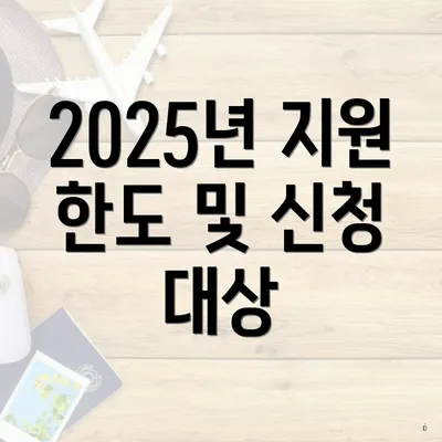 2025년 지원 한도 및 신청 대상