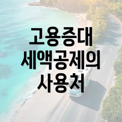 고용증대 세액공제의 사용처