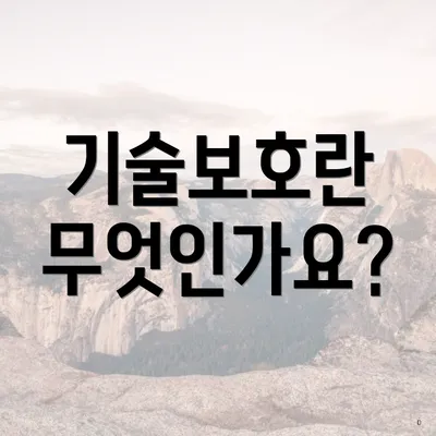기술보호란 무엇인가요?