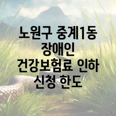 노원구 중계1동 장애인 건강보험료 인하 신청 한도