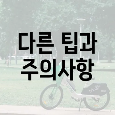 다른 팁과 주의사항