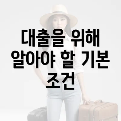 대출을 위해 알아야 할 기본 조건
