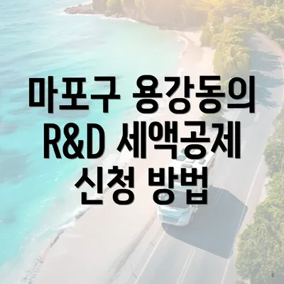 마포구 용강동의 R&D 세액공제 신청 방법