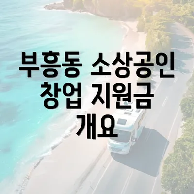 부흥동 소상공인 창업 지원금 개요