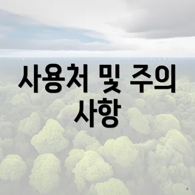 사용처 및 주의 사항