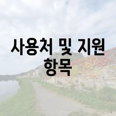 사용처 및 지원 항목
