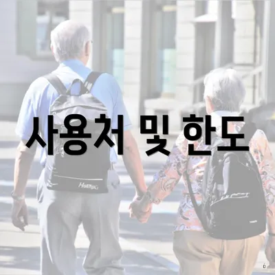 사용처 및 한도