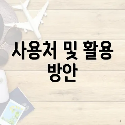 사용처 및 활용 방안