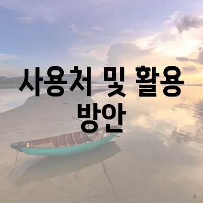 사용처 및 활용 방안