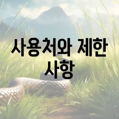 사용처와 제한 사항