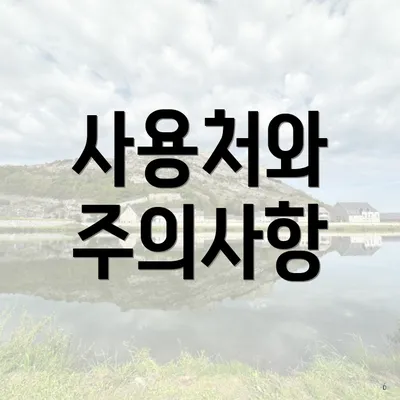 사용처와 주의사항