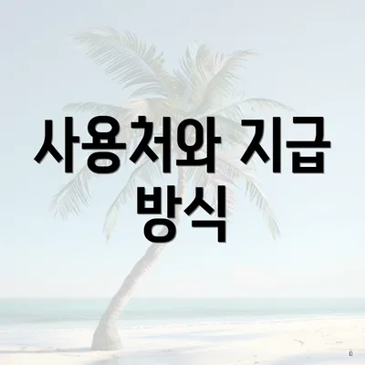 사용처와 지급 방식