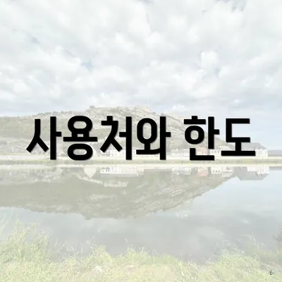 사용처와 한도