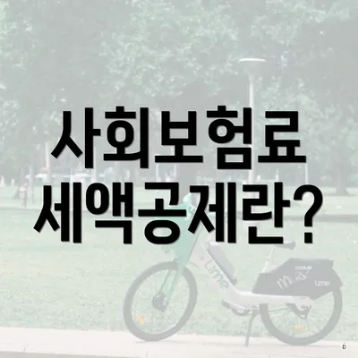 사회보험료 세액공제란?