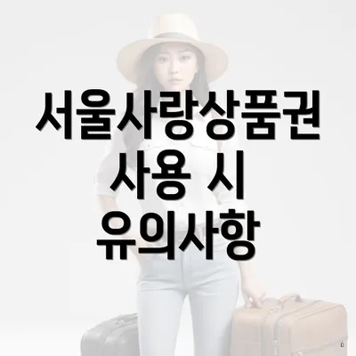 서울사랑상품권 사용 시 유의사항