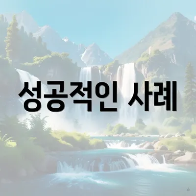 성공적인 사례