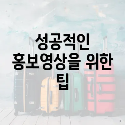 성공적인 홍보영상을 위한 팁