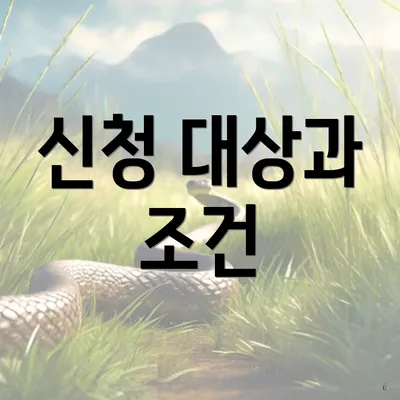 신청 대상과 조건