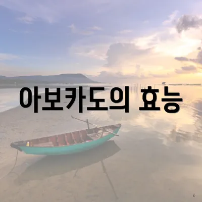 아보카도의 효능