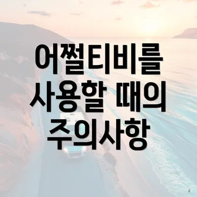 어쩔티비를 사용할 때의 주의사항