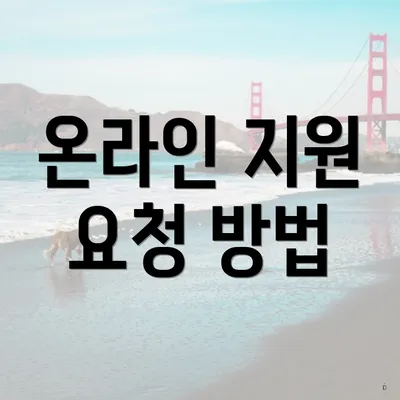 온라인 지원 요청 방법