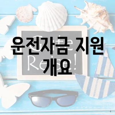 운전자금 지원 개요