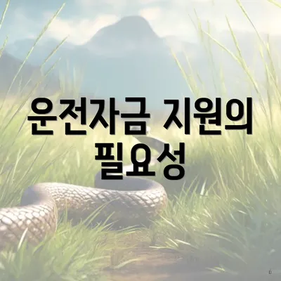 운전자금 지원의 필요성