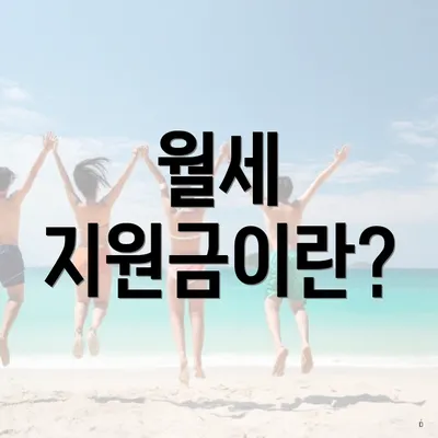 월세 지원금이란?