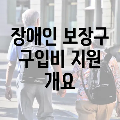 장애인 보장구 구입비 지원 개요