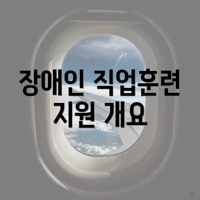 장애인 직업훈련 지원 개요