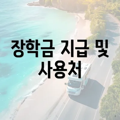 장학금 지급 및 사용처