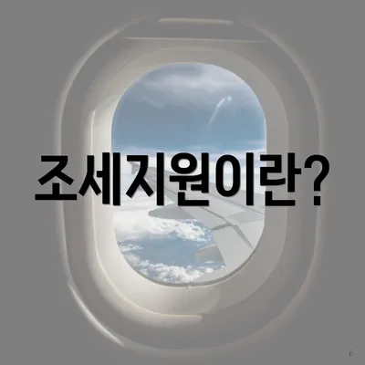조세지원이란?