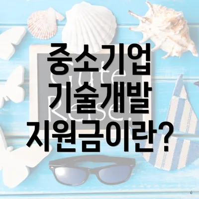 중소기업 기술개발 지원금이란?