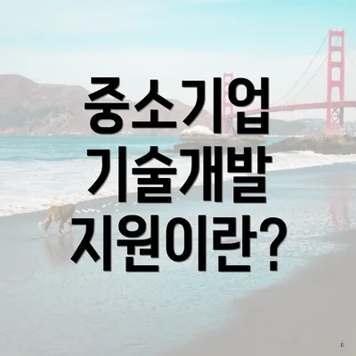 중소기업 기술개발 지원이란?