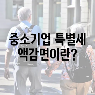 중소기업 특별세액감면이란?