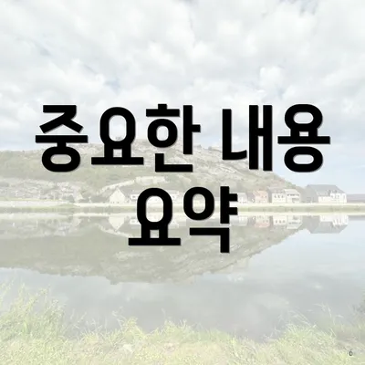 중요한 내용 요약