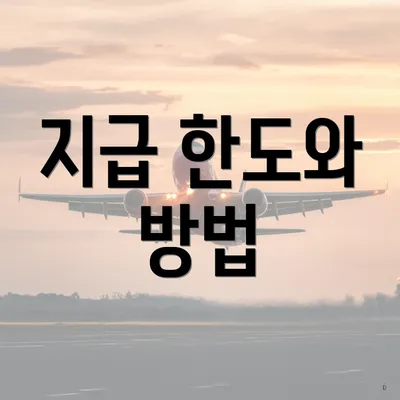 지급 한도와 방법