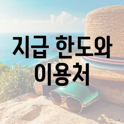 지급 한도와 이용처