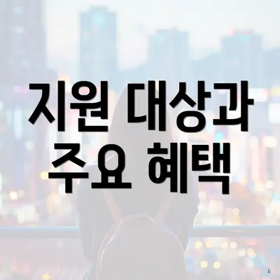 지원 대상과 주요 혜택