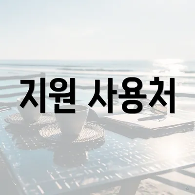 지원 사용처