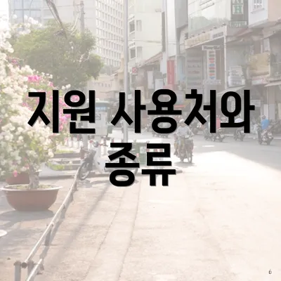지원 사용처와 종류