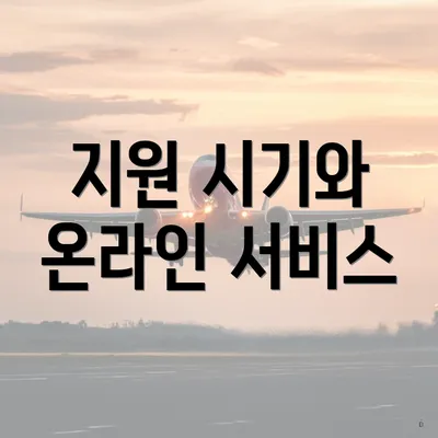지원 시기와 온라인 서비스