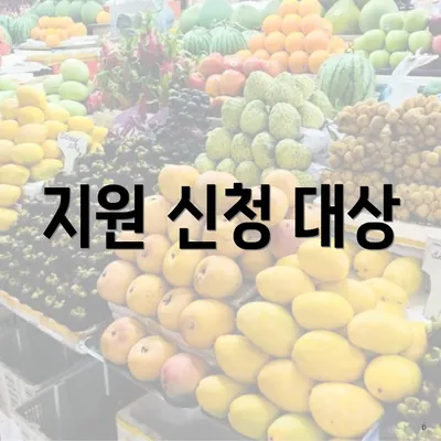 지원 신청 대상