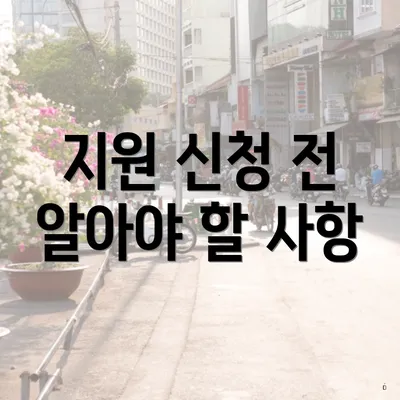 지원 신청 전 알아야 할 사항