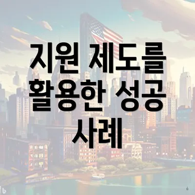 지원 제도를 활용한 성공 사례