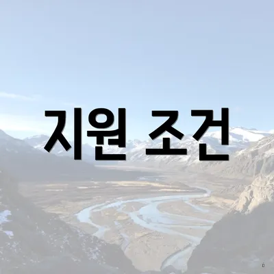 지원 조건