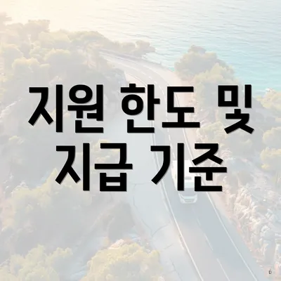 지원 한도 및 지급 기준