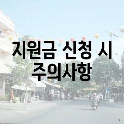 지원금 신청 시 주의사항
