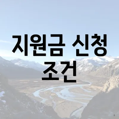 지원금 신청 조건